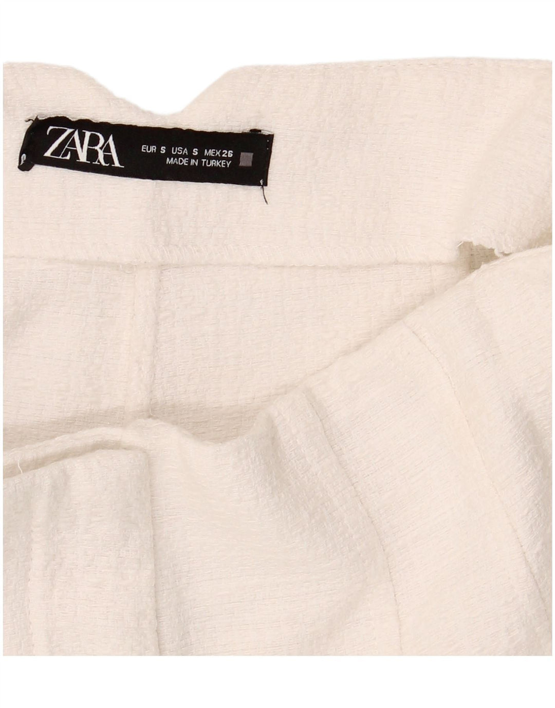 Pantaloni caldi a vita alta da donna Zara piccoli W26 bianchi