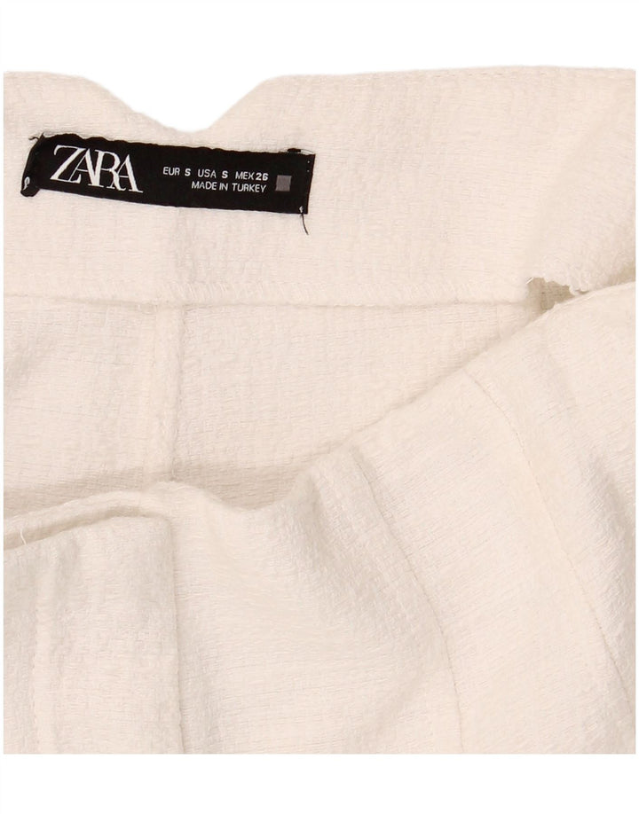 Pantaloni caldi a vita alta da donna Zara piccoli W26 bianchi