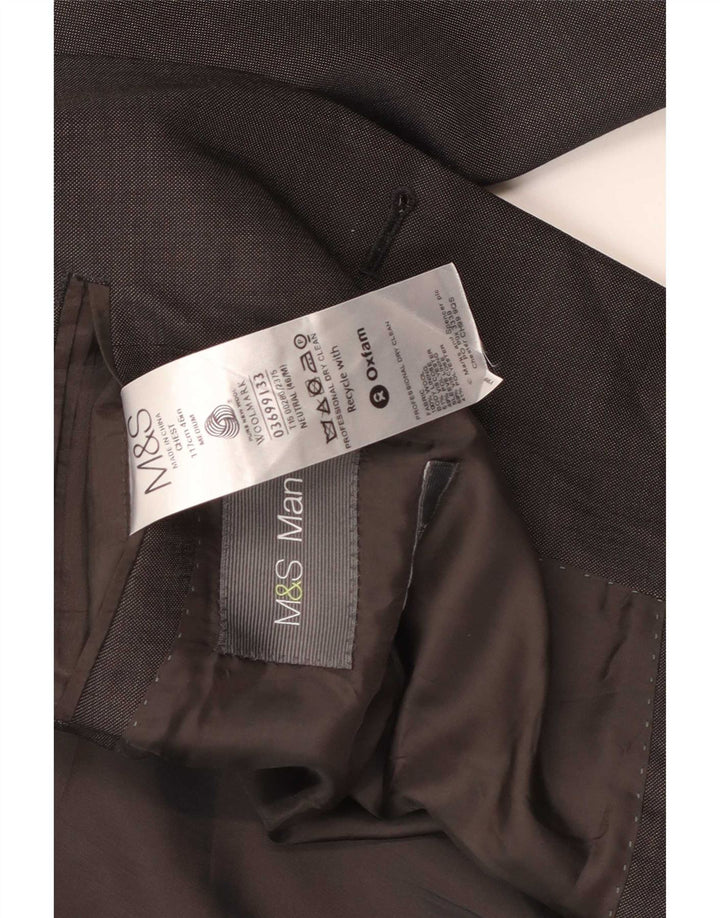 Giacca blazer a 2 bottoni da uomo Marks & Spencer UK 46 XL lana grigia