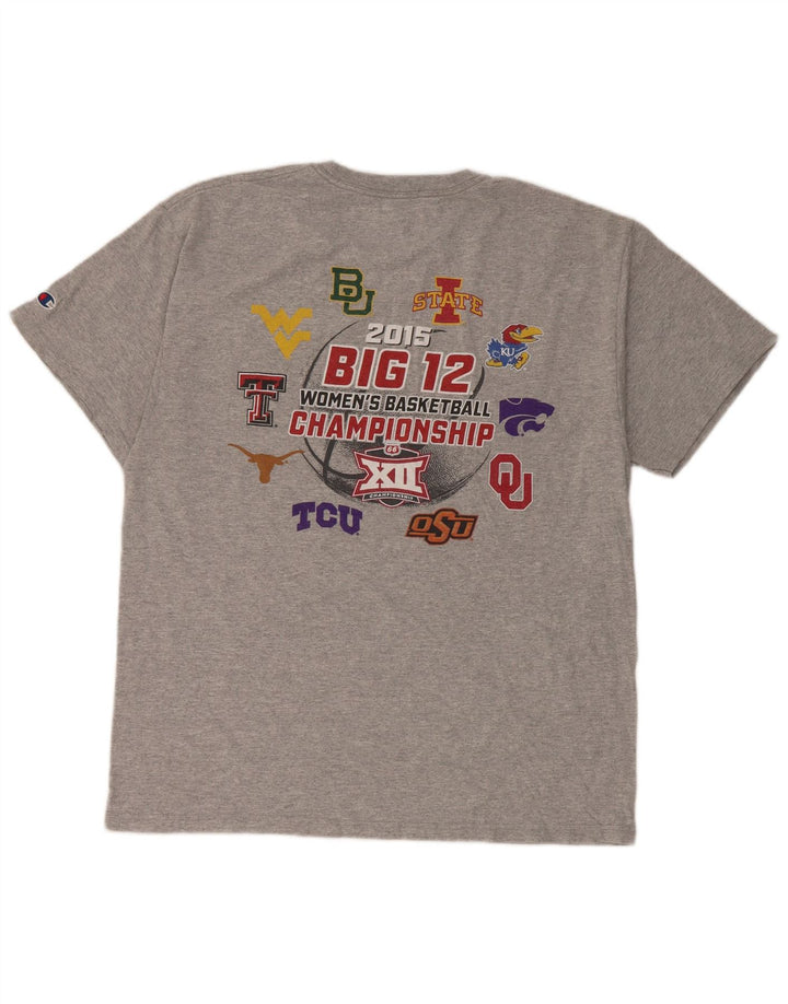 T-shirt grafica da uomo Champion Top grande in cotone grigio
