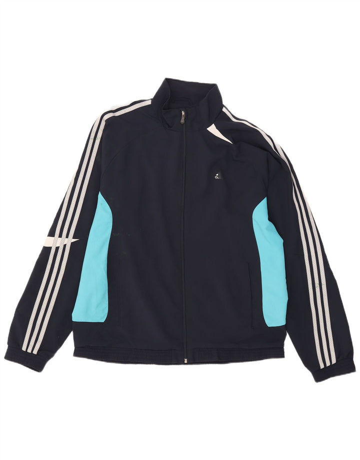 Giacca da uomo Adidas Climalite Top Jacket Large Blu Navy Colourblock