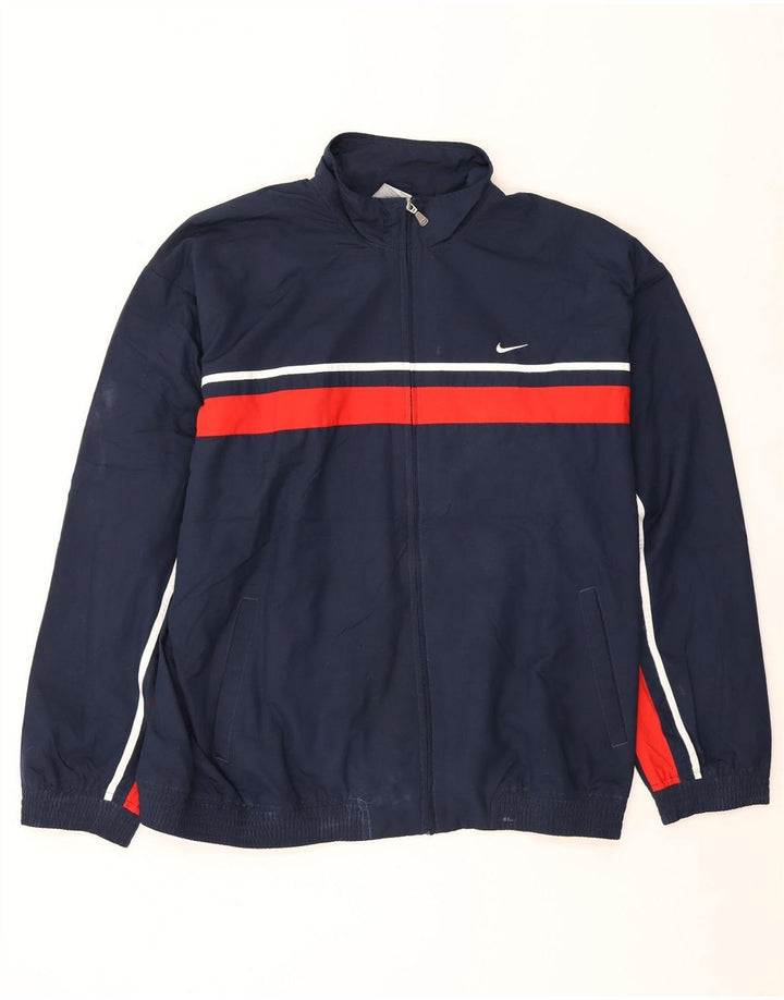 Giacca da tuta da uomo Nike UK 44/46 XL Poliestere color block blu navy