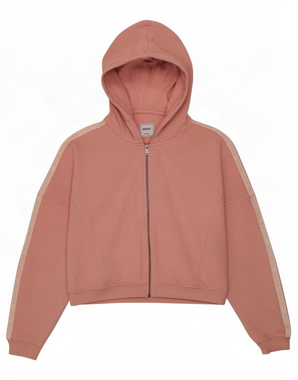 Maglione con cappuccio e zip grafica da donna Jack Wills UK 14 Large Pink Colourblock