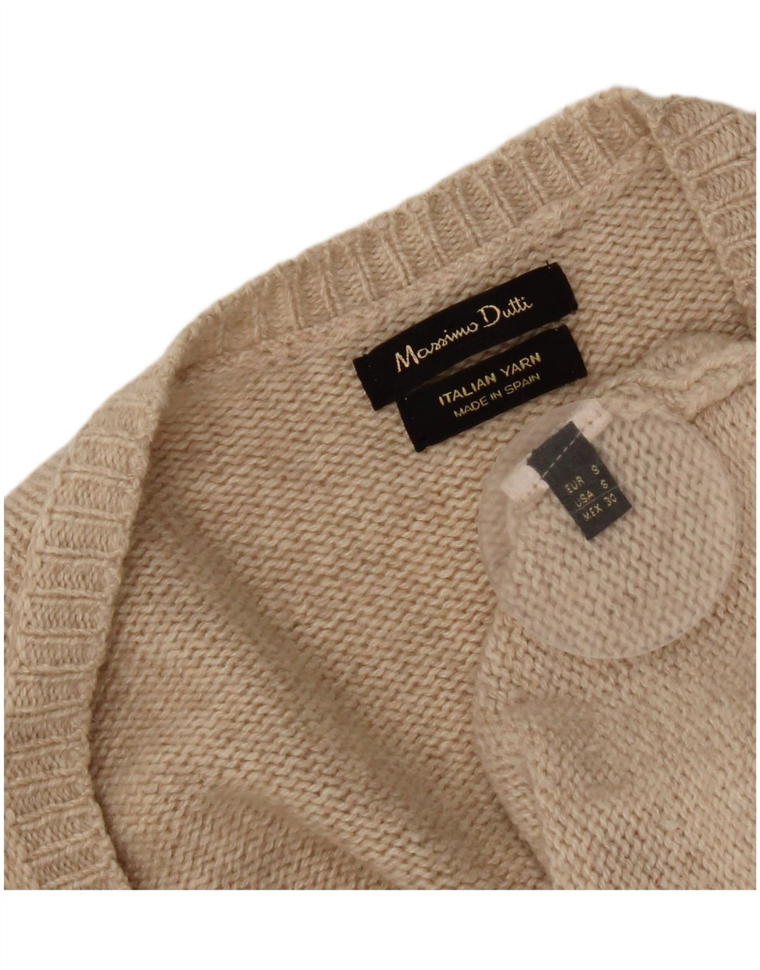 Massimo Dutti Maglione cardigan oversize da donna UK 10 piccolo Beige
