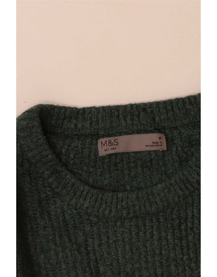 Maglione maglione girocollo da uomo Marks & Spencer verde medio acrilico