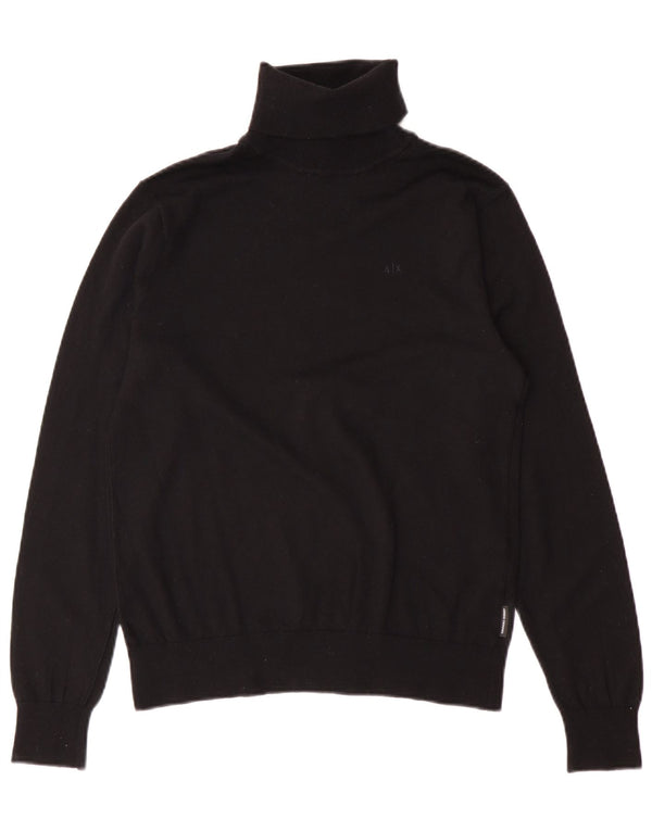 Armani Exchange Uomo Maglione Dolcevita Maglione Piccolo Nero Lana Vergine