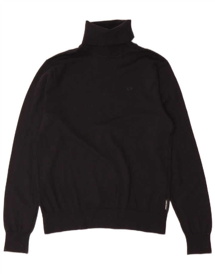 Armani Exchange Uomo Maglione Dolcevita Maglione Piccolo Nero Lana Vergine