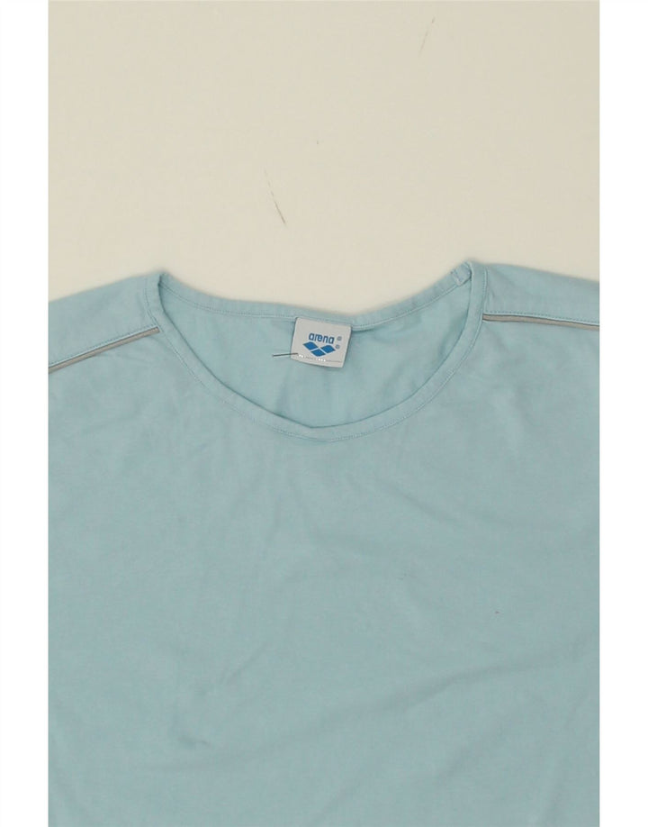ARENA Womens T-Shirt Top UK 12 Medium Blue Cotton Vintage Arena and Second-Hand Arena from Messina Hembry 