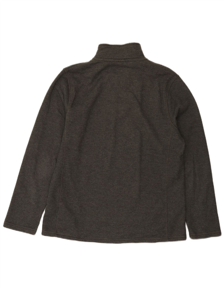 Felpa da uomo con collo con zip Mountain Warehouse Maglione in cotone grigio medio