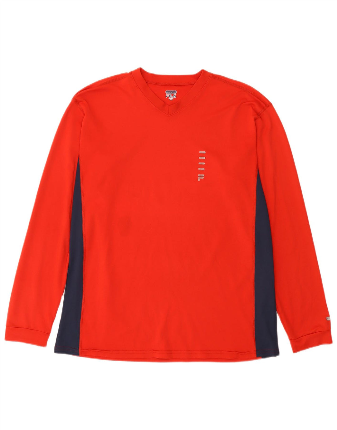 Fila Maglia da uomo a maniche lunghe grande rossa in poliestere color block