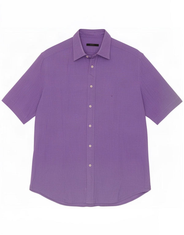 Camicia a maniche corte da uomo Ungaro taglia 42 16 1/2 Large Viola