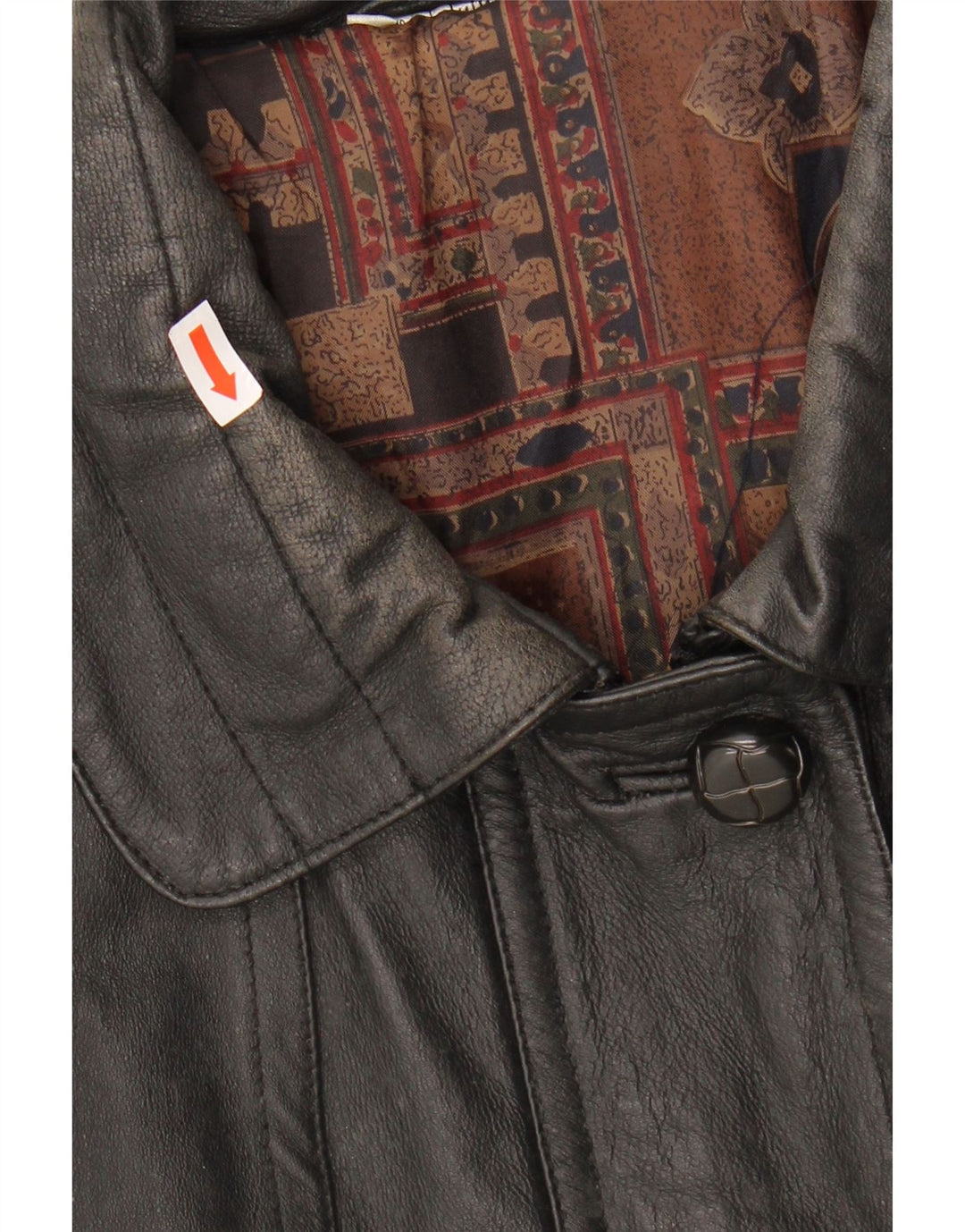VINTAGE Womens Leather Jacket UK 14 Medium  Black Leather