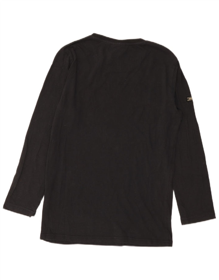 Top grafico da uomo Superdry a maniche lunghe in cotone nero piccolo
