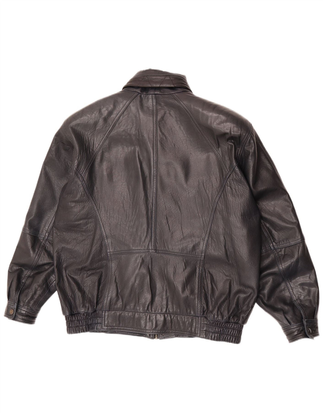 Giacca in pelle vintage da uomo EU 52 XL in pelle blu navy