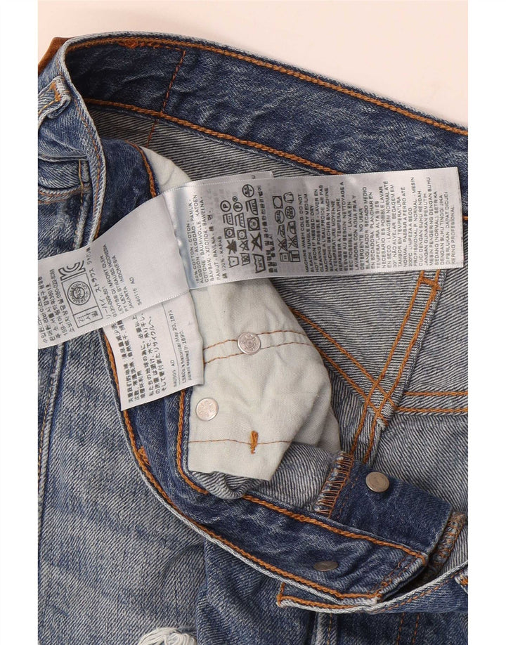 Pantaloncini di jeans Levi's 501 da donna W32 grandi in cotone blu