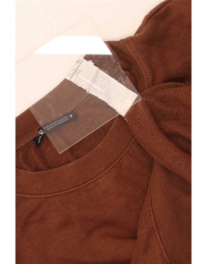 Felpa oversize corta da donna Zara, maglione, UK 14, poliestere marrone medio