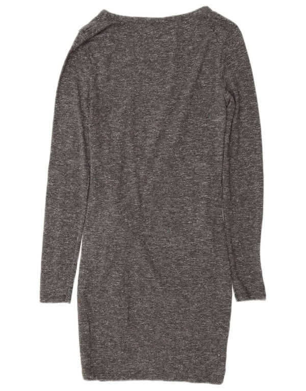 Abito tubino a maniche lunghe da donna Topshop UK 8 piccolo grigio chiazzato