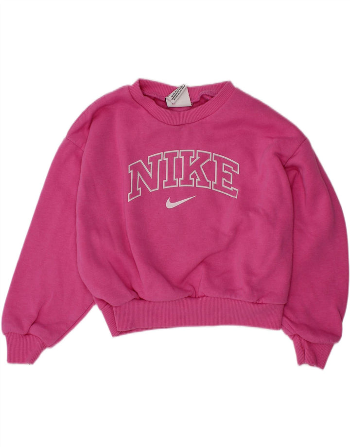Felpa grafica per ragazze NIKE, maglione 2-3 anni, cotone rosa