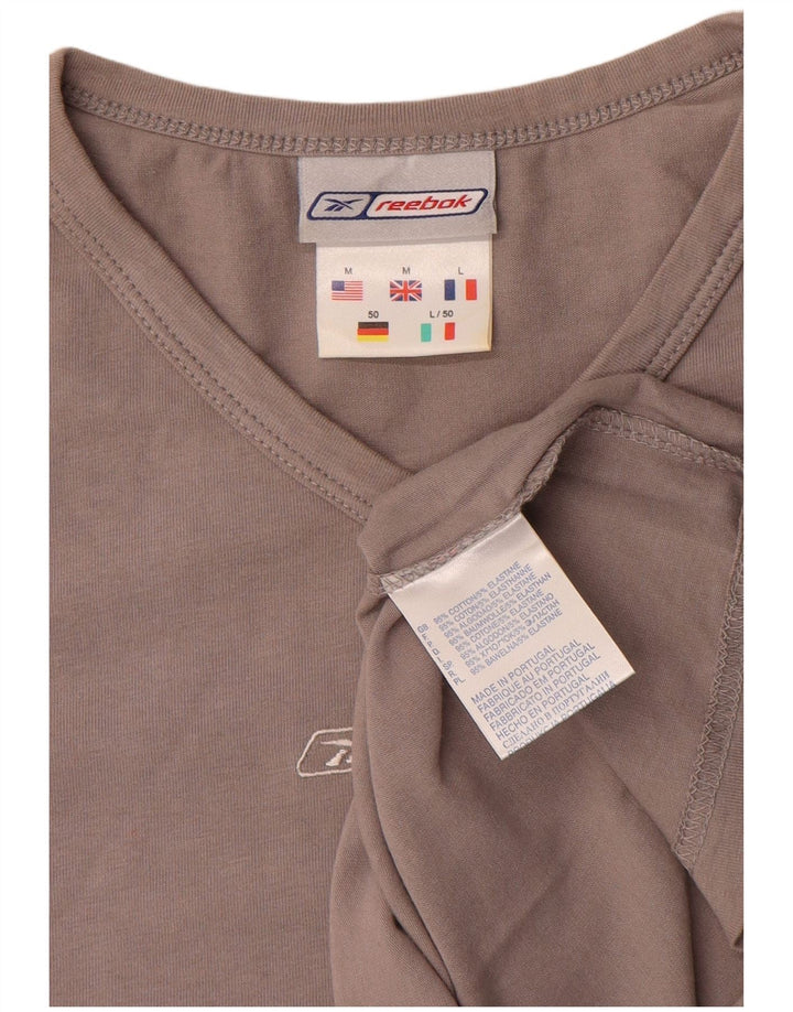 T-shirt Reebok da uomo Top in cotone grigio medio