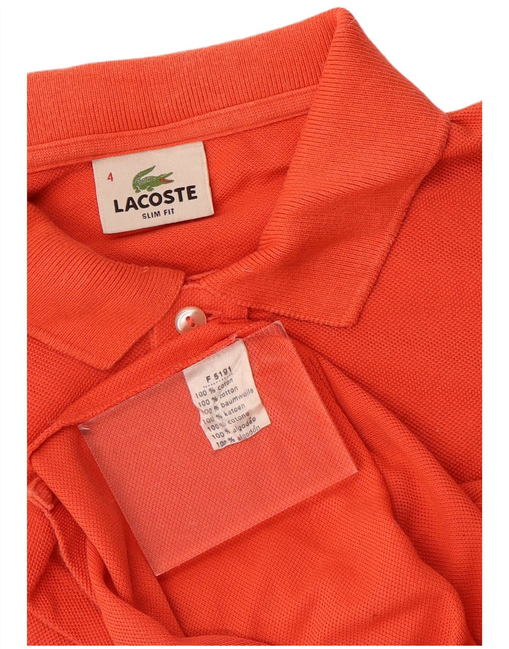 Polo LACOSTE da uomo slim fit taglia 4 cotone arancione medio
