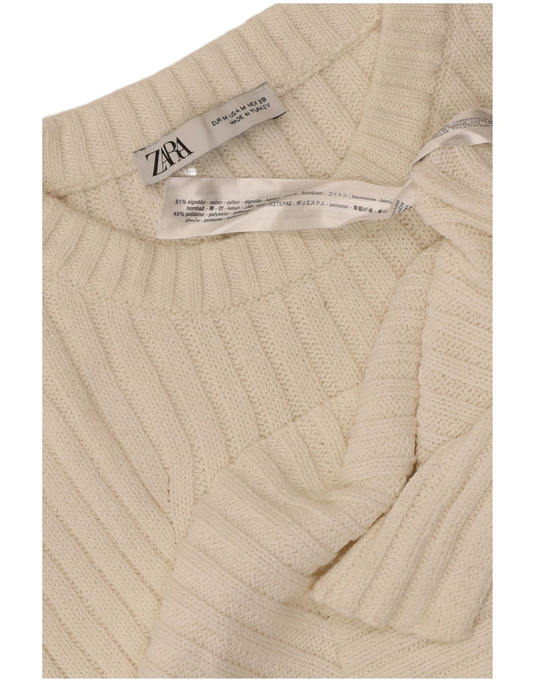 Canotta canotta da donna Zara UK 12 cotone bianco medio