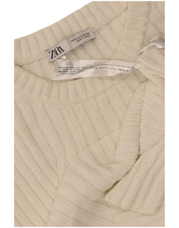 Canotta canotta da donna Zara UK 12 cotone bianco medio