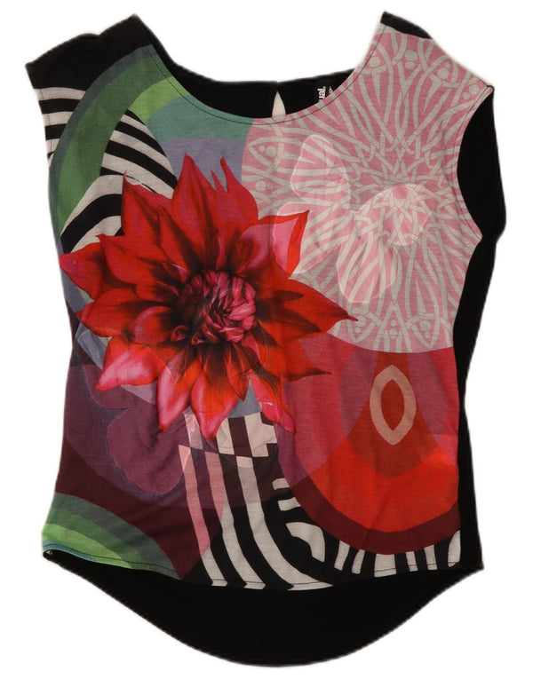Desigual Camicetta grafica da donna Top UK 14 Medio multicolore floreale