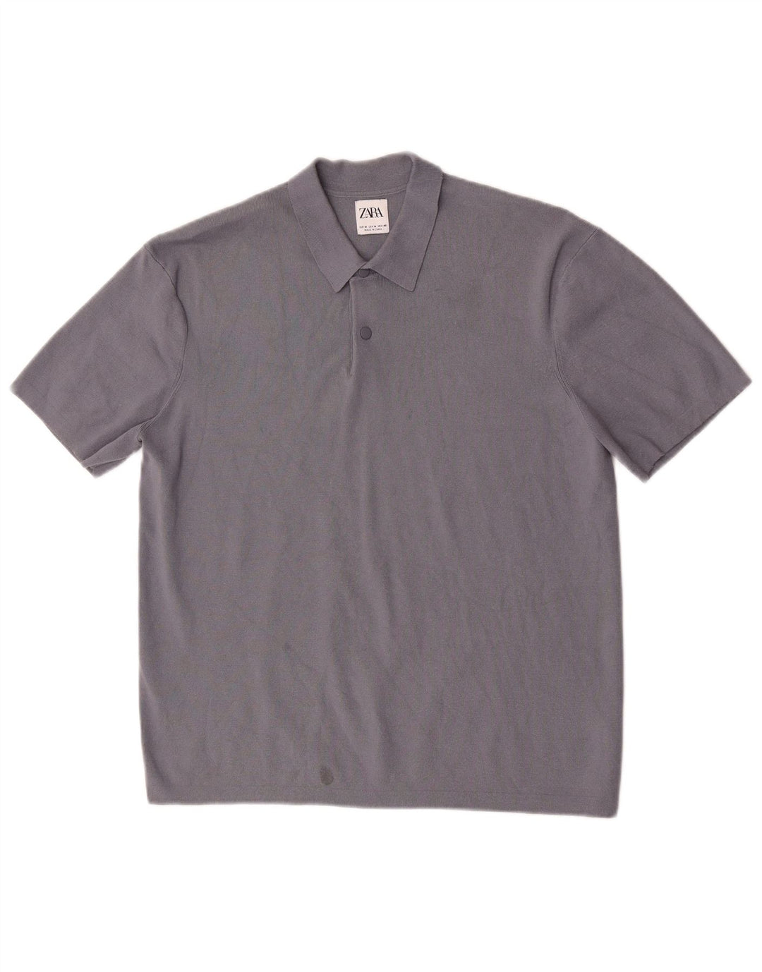 Maglione Zara da uomo a maniche corte con collo alto in viscosa grigio medio