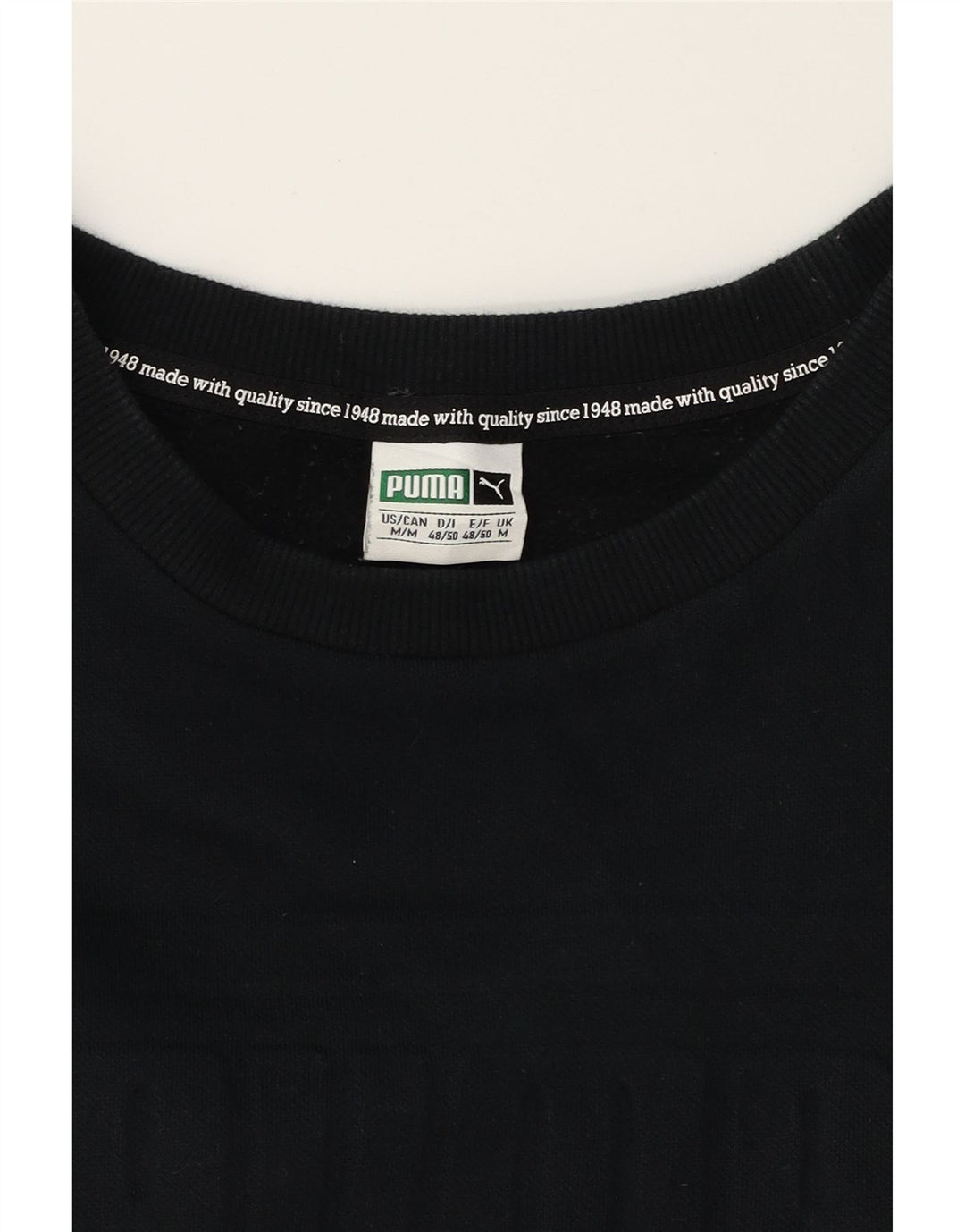 PUMA Mens Graphic Sweatshirt Jumper Medium Black Cotton Vintage Puma and Second-Hand Puma from Messina Hembry 
