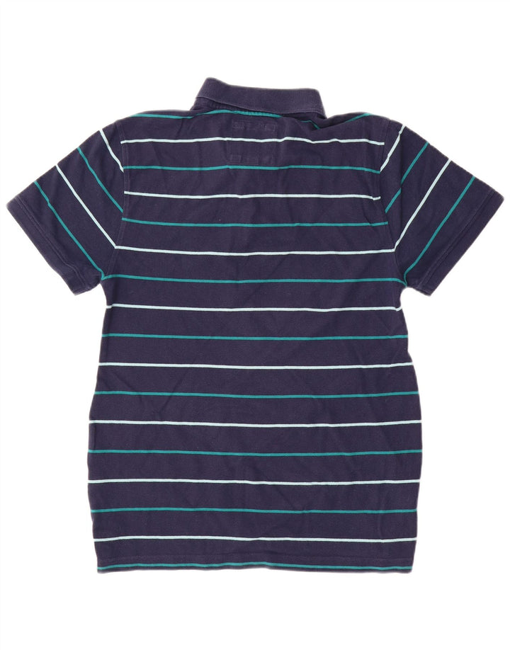 CREW CLOTHING Polo da uomo in cotone a righe medie blu navy