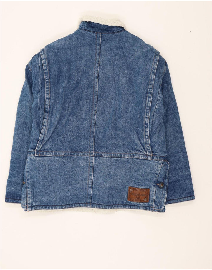 Giacca in denim Sherpa da uomo Stratos UK 38 Cotone blu medio retrò