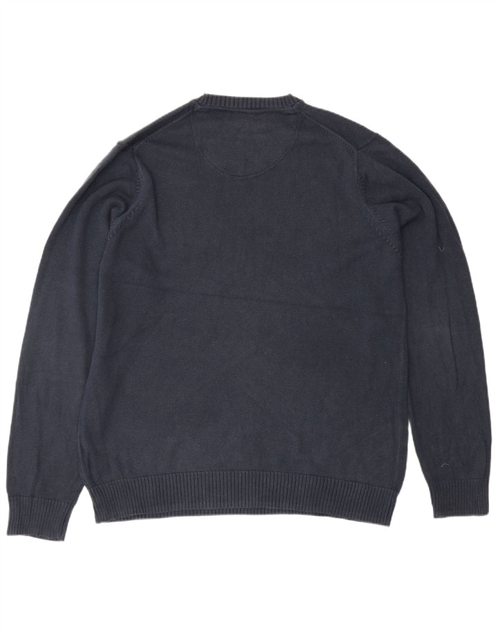 Maglione maglione girocollo da uomo Marks & Spencer cotone medio blu navy