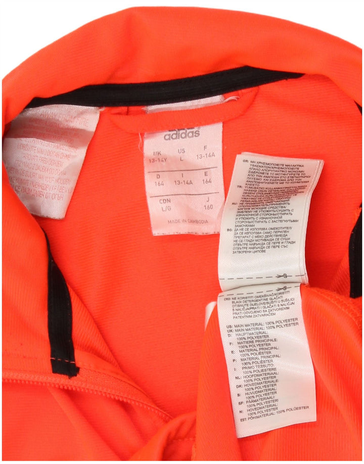 Giacca da ginnastica grafica da ragazzo Adidas 13-14 anni color block arancione