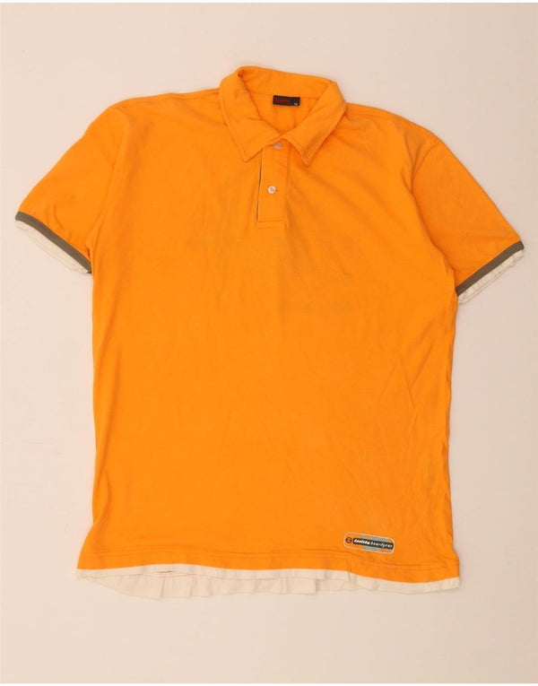 Polo grafica da uomo Invicta XL in cotone color block arancione