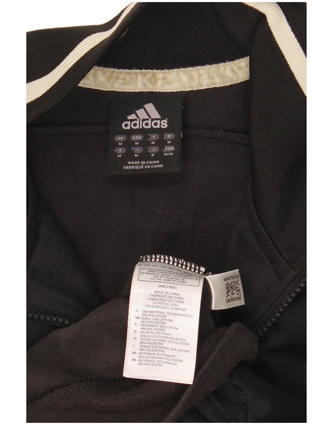 Giacca da ginnastica da uomo Adidas, giacca media, in cotone nero