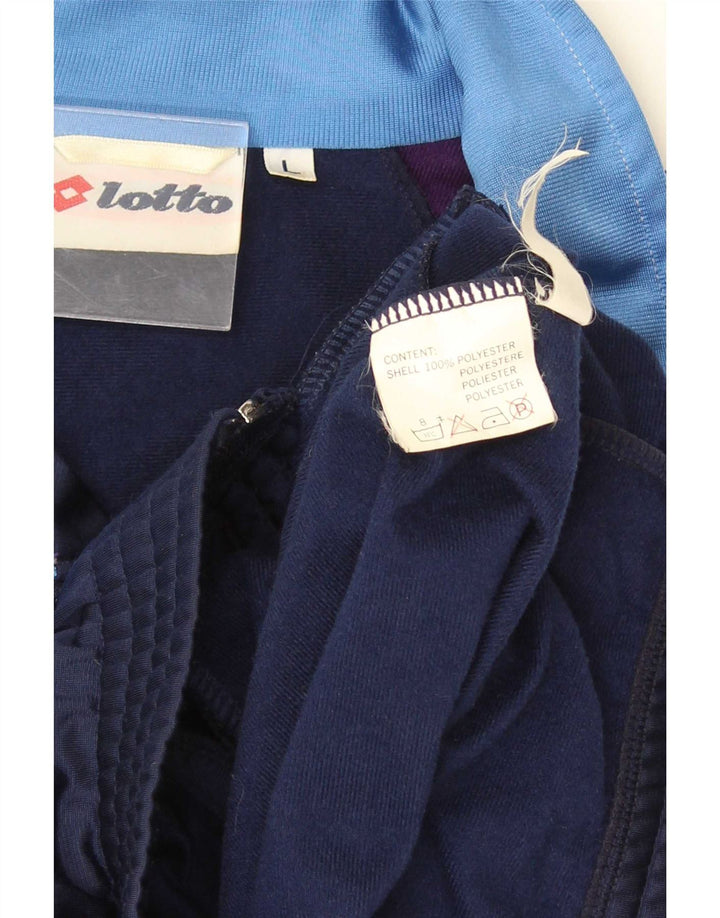 Giacca da tuta da uomo Lotto grande in poliestere color block blu navy