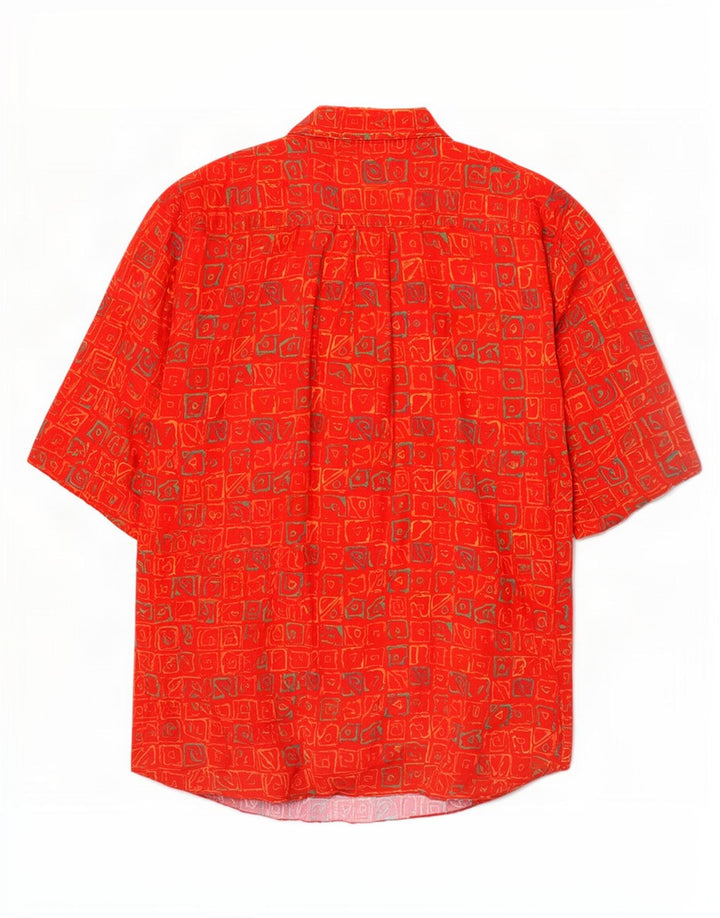 Camicia a maniche corte da uomo Globe Trotter taglia 39/40 rosso medio geometrico