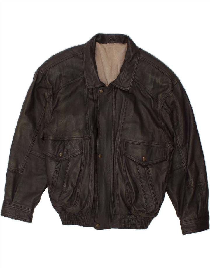 Giacca in pelle da uomo VINTAGE UK 38 Pelle marrone medio