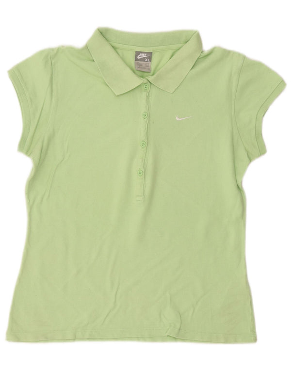 Polo Nike Donna UK 16/18 XL Verde Cotone