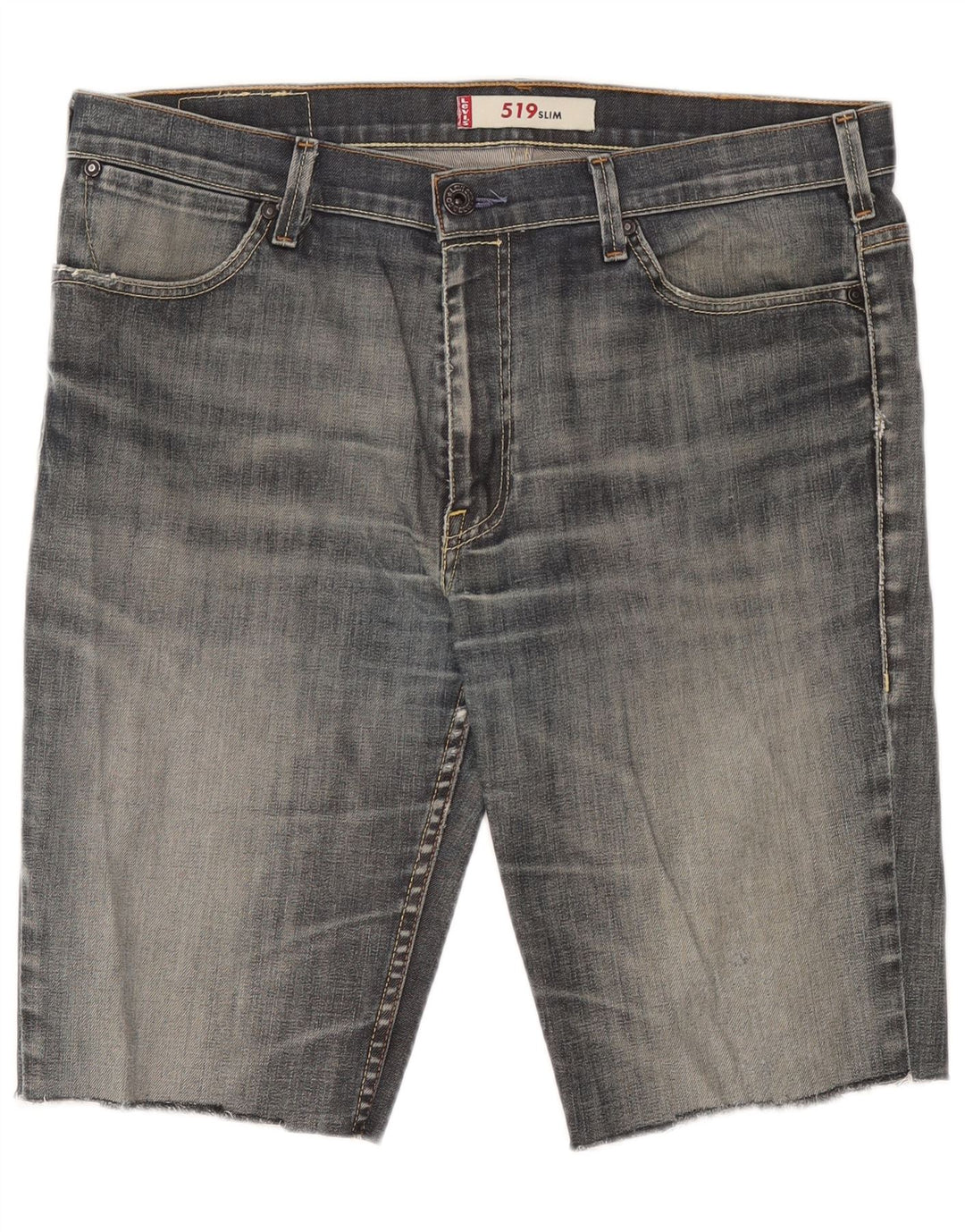 Pantaloncini di jeans slim Levi's 519 da uomo W38 XL in cotone grigio