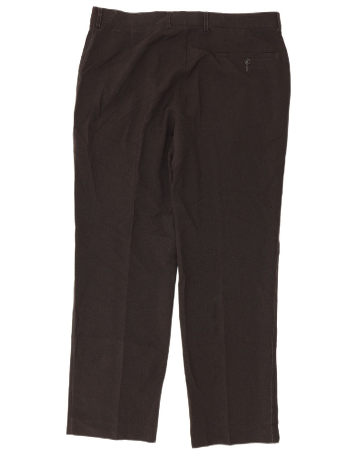 Pantaloni chino dritti da uomo Marks & Spencer W36 L31 poliestere grigio