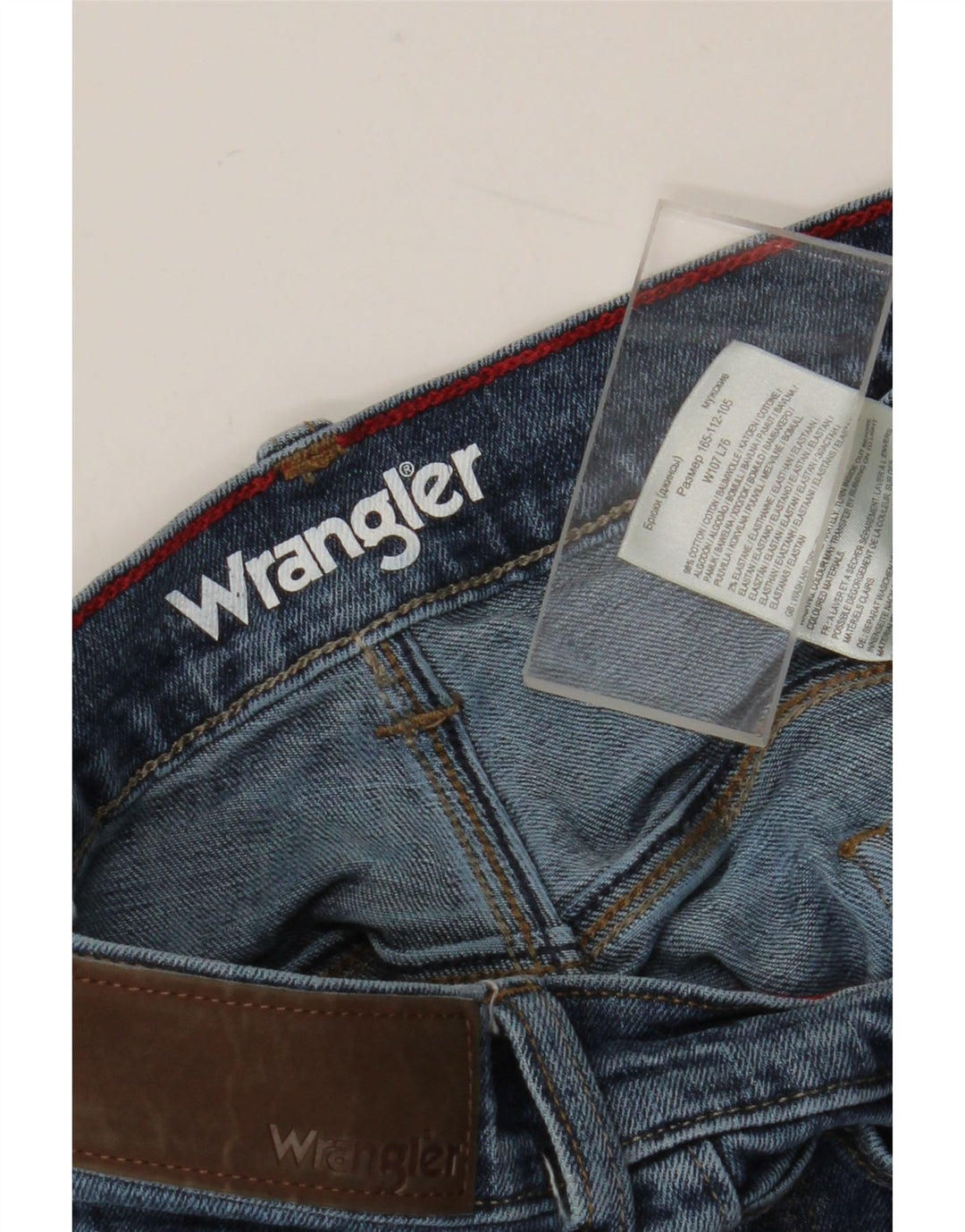 Jeans dritti da uomo Wrangler vestibilità regolare W42 L30 cotone blu
