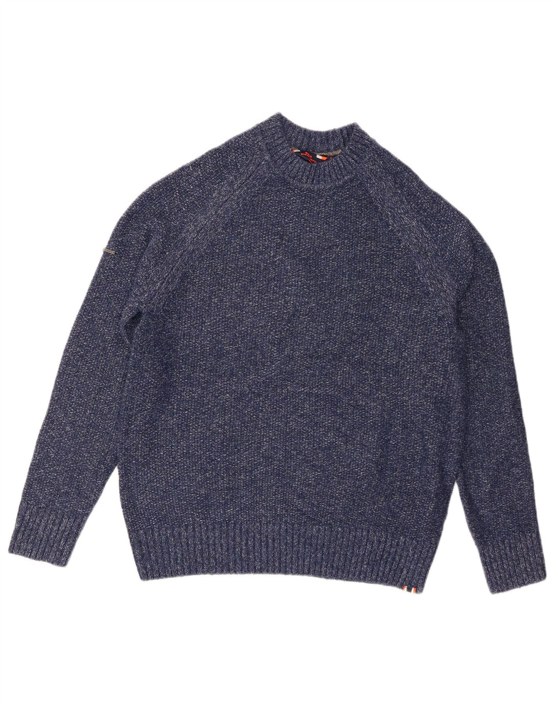 Maglione maglione girocollo da uomo Superdry Poliestere chiazzato blu medio