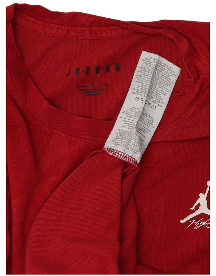 T-shirt Jordan da uomo Top XL rossa in cotone geometrico