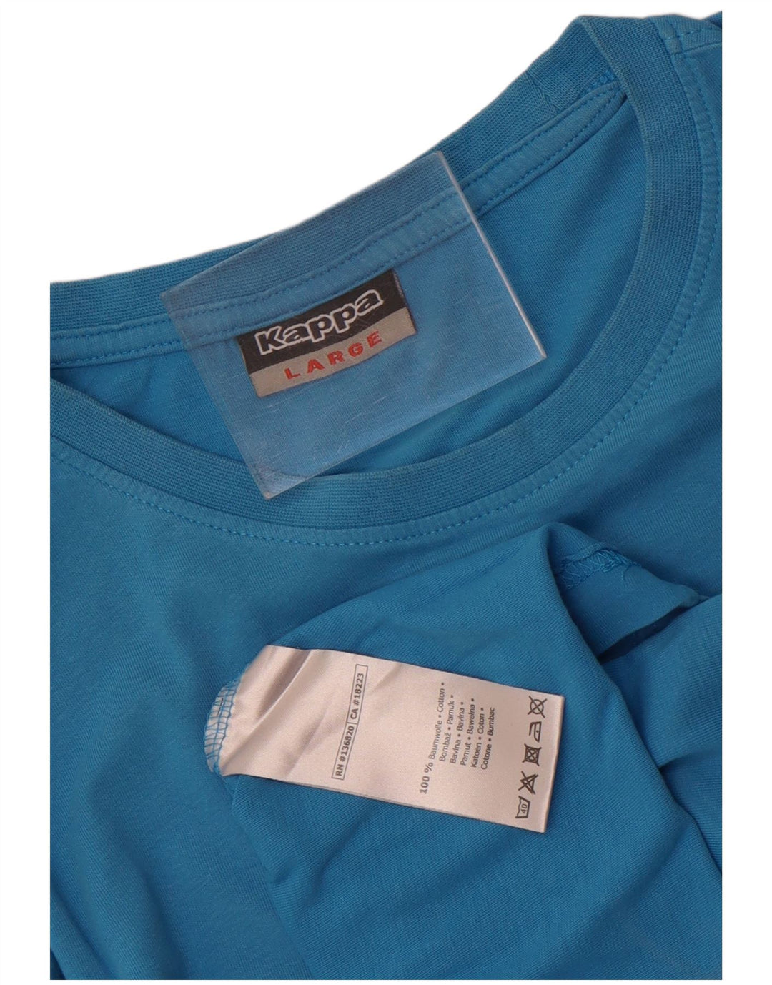 T-shirt grafica da uomo Kappa Top Large in cotone blu