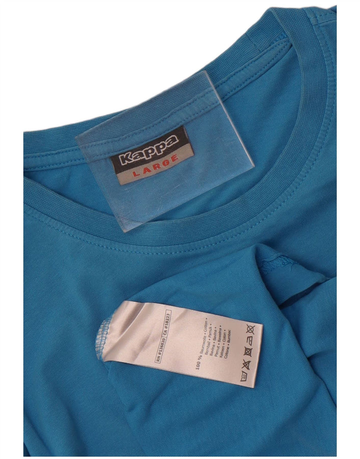 T-shirt grafica da uomo Kappa Top Large in cotone blu
