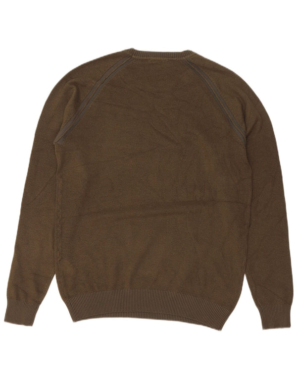 Liu Jo Mens Crew Neck Jumper Sweater Large Khaki Viscose