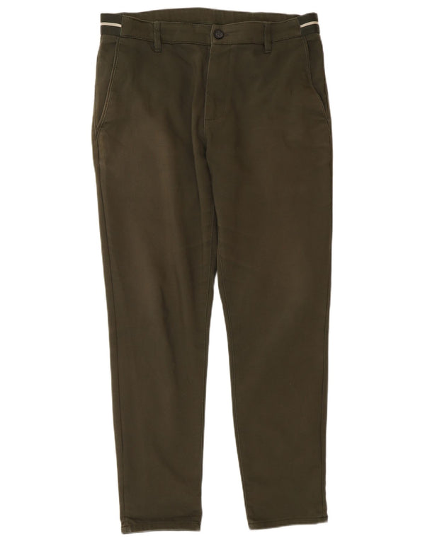 Pantaloni chino slim da uomo Zara piccoli W30 L28 cotone kaki