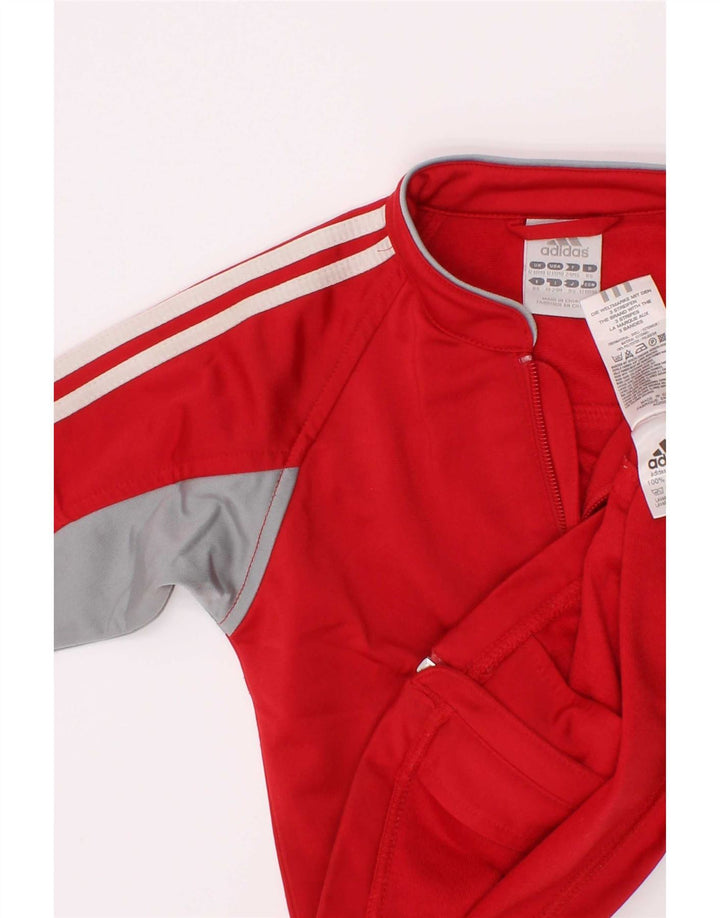 Giacca da tuta da bambino Adidas da bambino 12-18 mesi in poliestere rosso