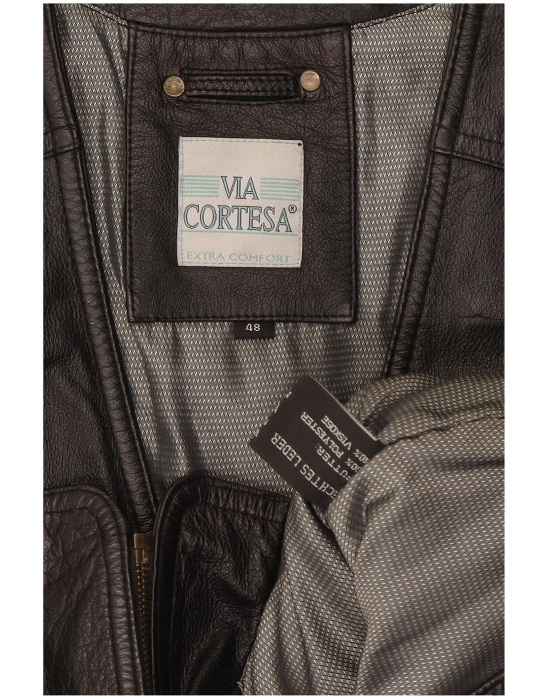Gilet in pelle da uomo Via Cortesa IT 48 medio in pelle nera